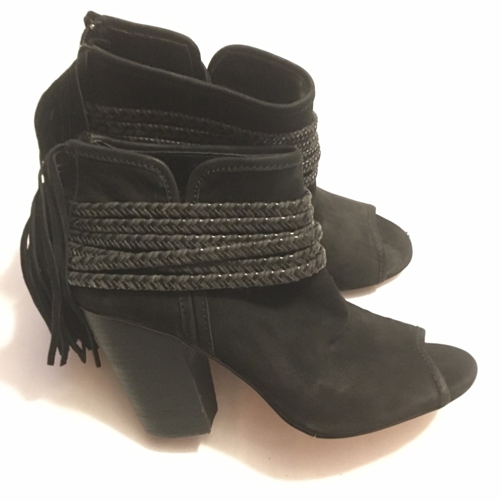 Bcbgeneration Black Suede ,Open Toe Booties - image 1